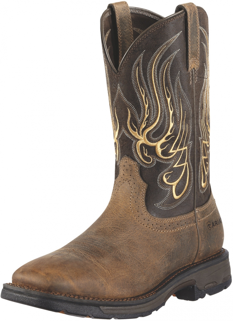 *SALE* ONLY ONE 7.5D LEFT!! Ariat WORKHOG Pull-On Wide Square Toe - Mesteno